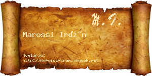 Marossi Irén névjegykártya